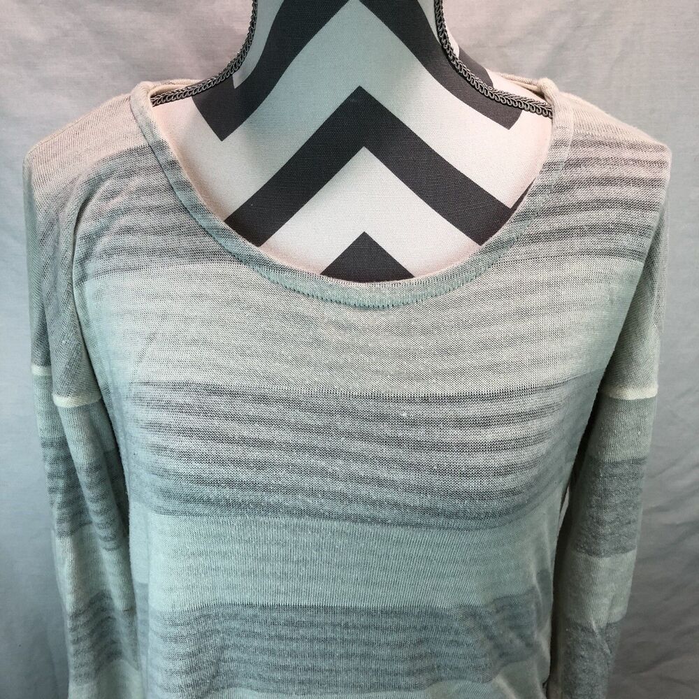 Splendid Boyfriend Pullover Sweater Striped Underlay STS17242RN Medium USA KKK4